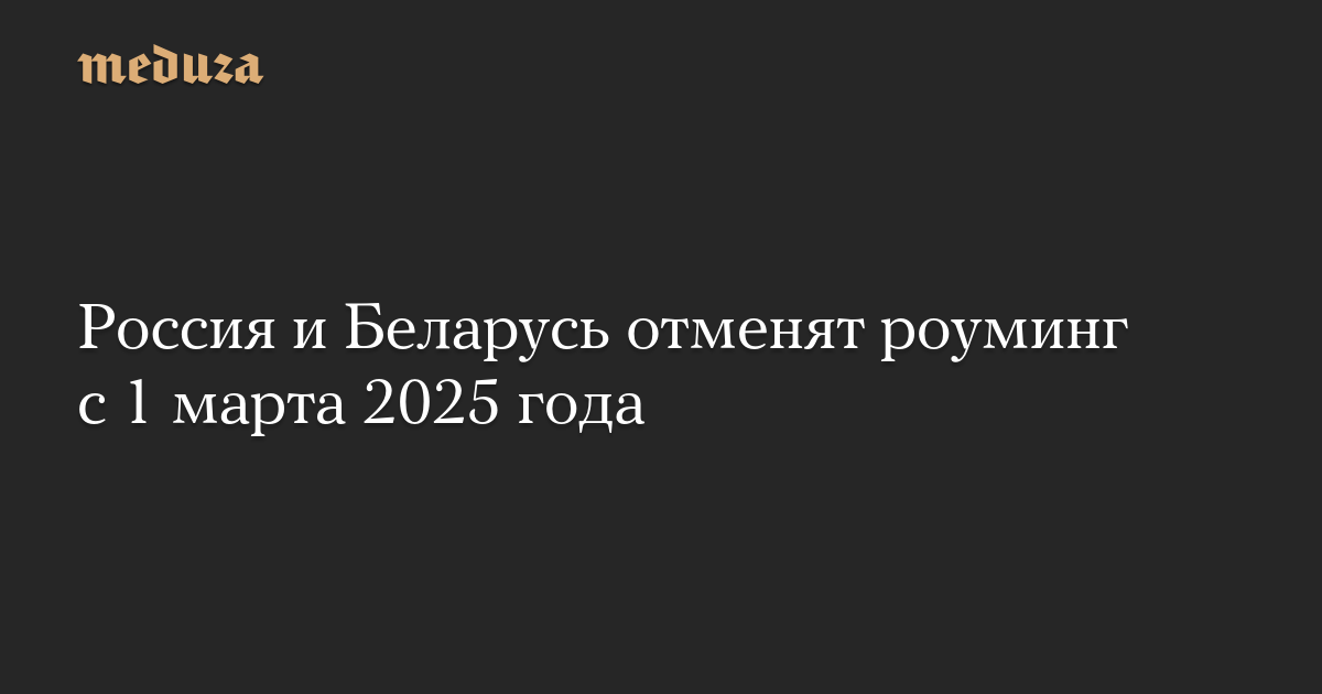 Россия и Беларусь отменят роуминг с 1 марта 2025 года — Meduza